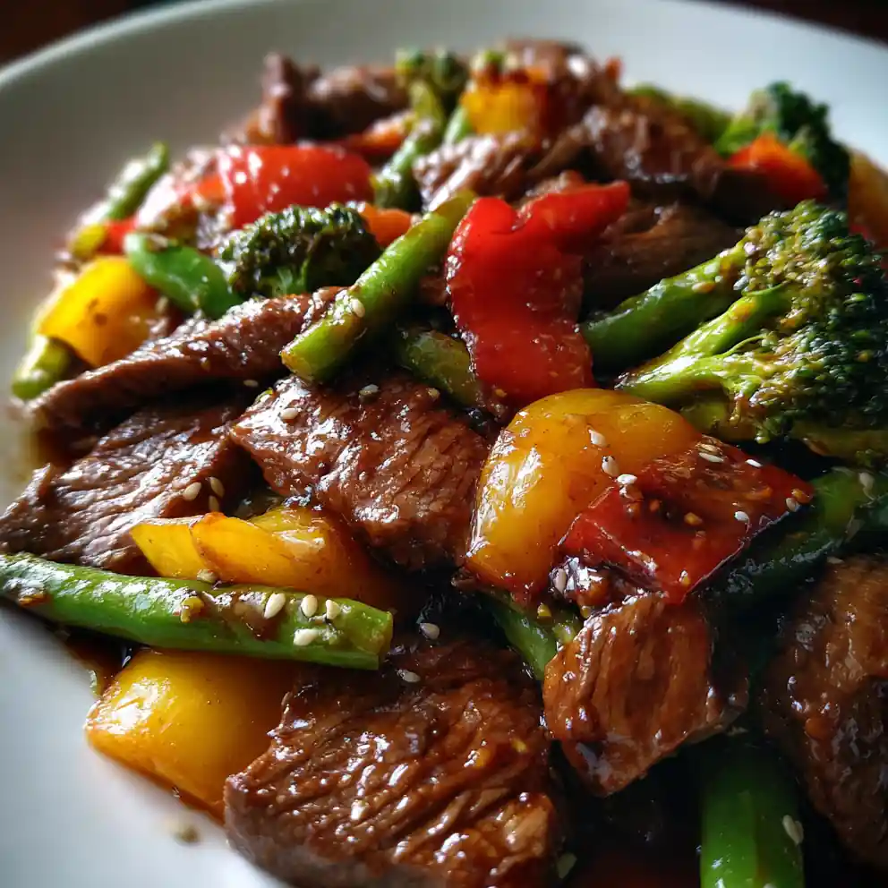beef stir fry recipe with Rainbow Pepper Glaze