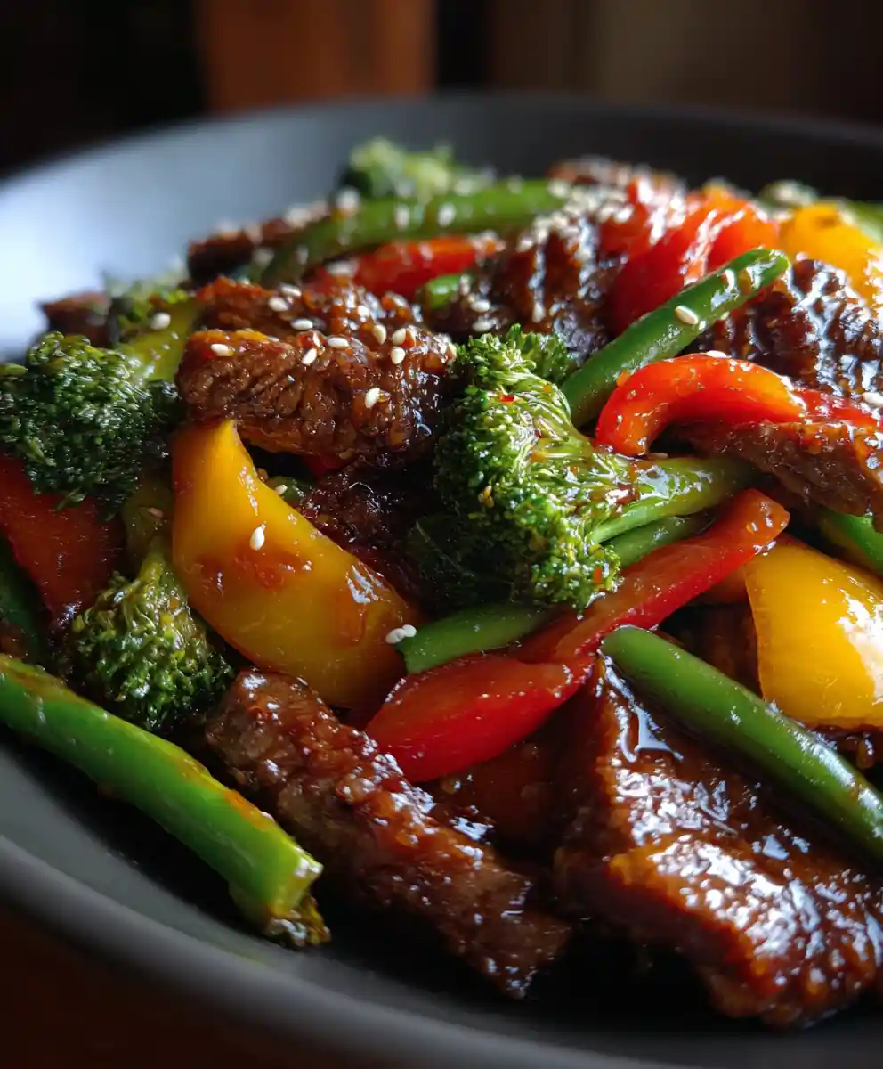 beef stir fry recipe with Rainbow Pepper Glaze