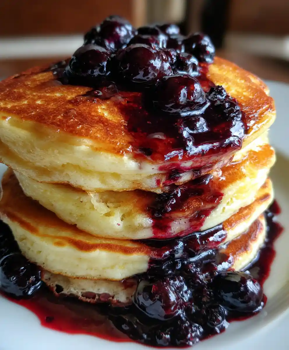 buttermilk pancake recipe With Blueberry Pool Drizzle