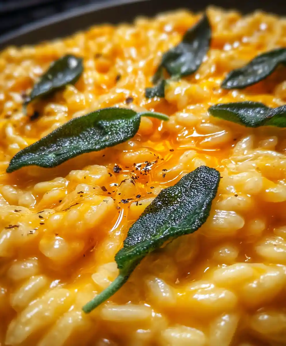 butternut squash risotto recipe Saffron-Orange Butternut Risotto With Sage Oil