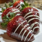 Chocolate Covered Strawberries Recipe With White Drizzle And Ruby Dust 1760781686.3934853