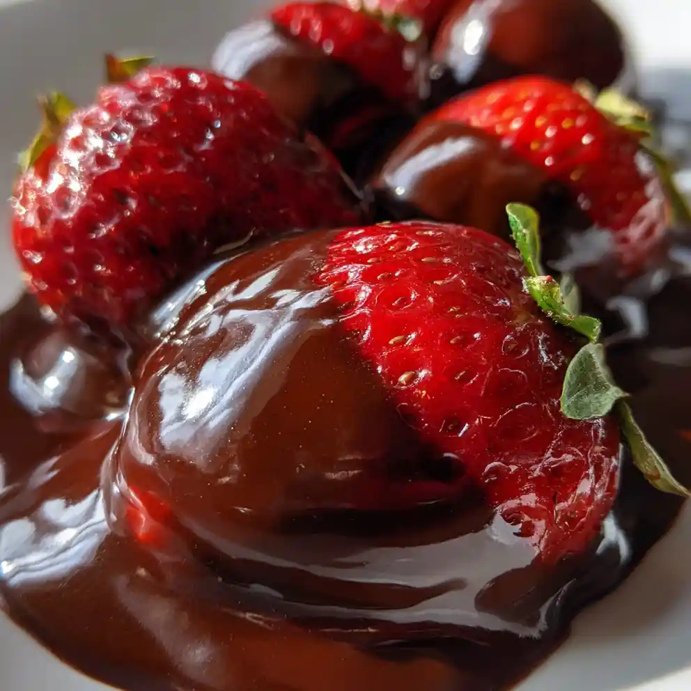 chocolate gravy recipe Over Strawberries for Red Contrast