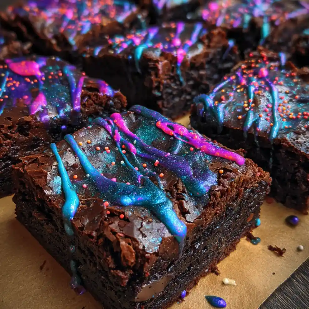 Cosmic Brownies Recipe Galaxy-Flecked Cosmic Brownies With Neon Drizzle 4 cosmic brownies recipe Galaxy-Flecked Cosmic Brownies With Neon Drizzle
