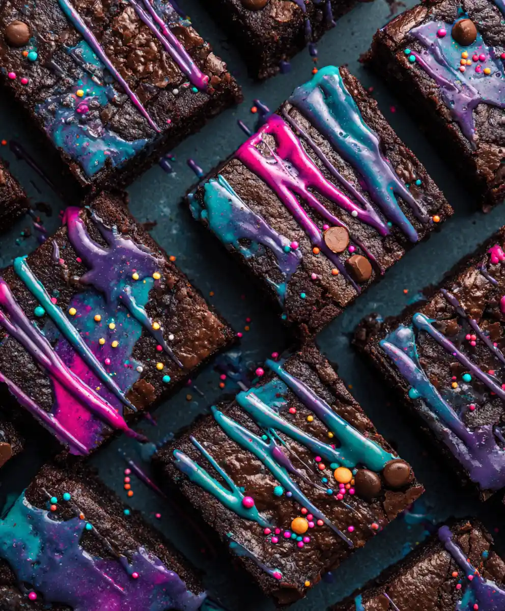 Cosmic Brownies Recipe Galaxy-Flecked Cosmic Brownies With Neon Drizzle 5 cosmic brownies recipe Galaxy-Flecked Cosmic Brownies With Neon Drizzle