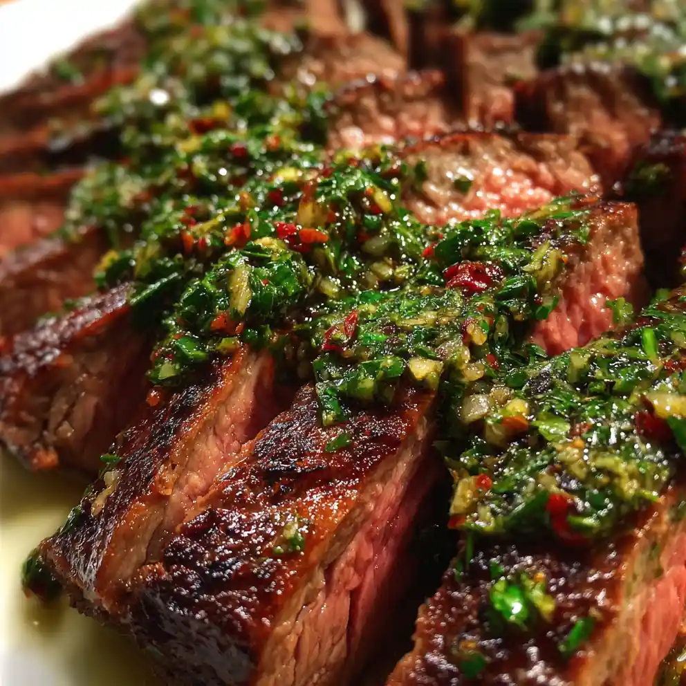 flat iron steak recipe With Green Chimichurri Brush