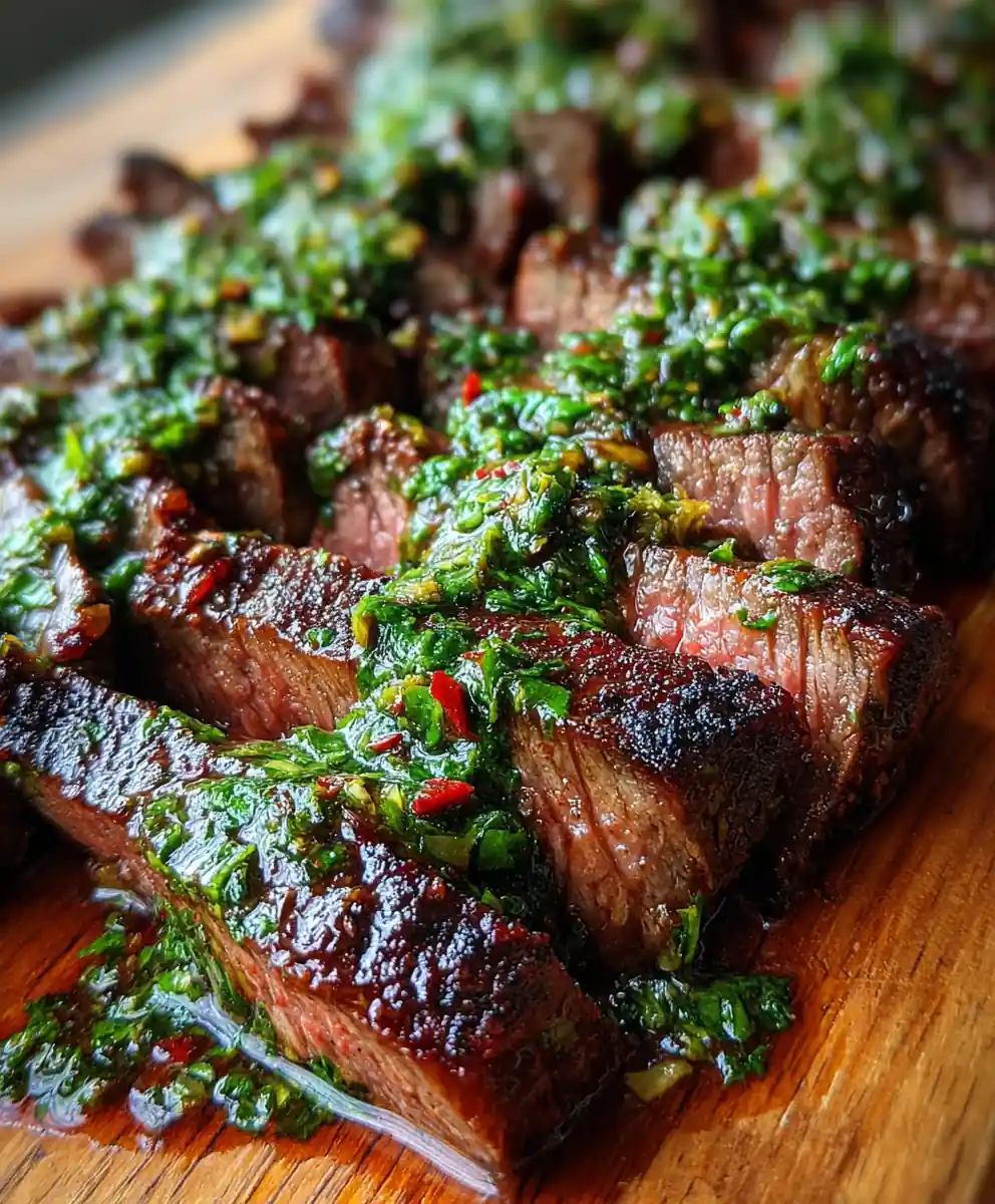 flat iron steak recipe With Green Chimichurri Brush