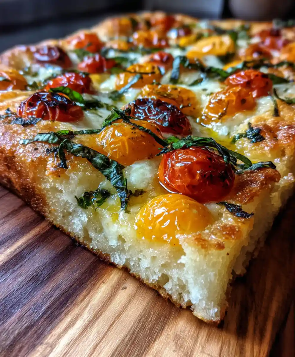 Focaccia Pizza Recipe Cherry Tomato Focaccia Pizza With Basil Stripes 5 focaccia pizza recipe Cherry Tomato Focaccia Pizza With Basil Stripes
