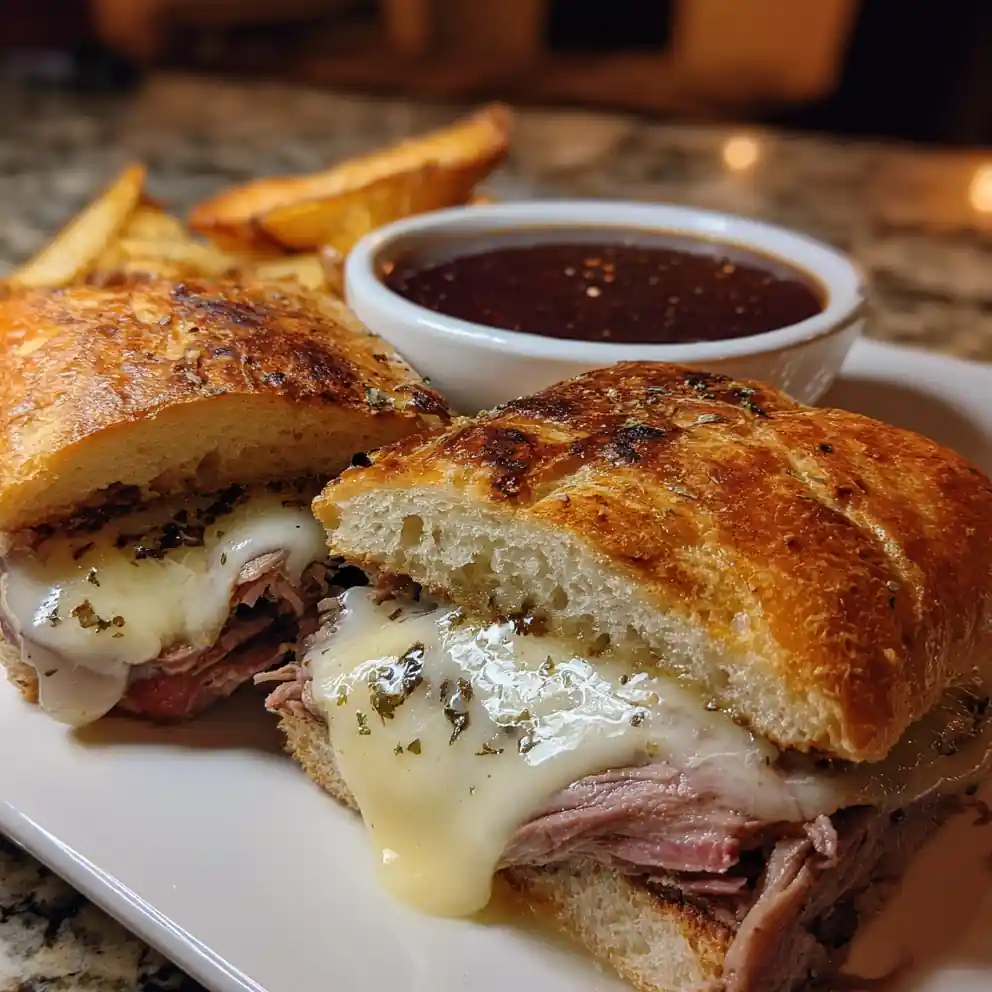 french dip sandwich recipe With Cherry Pepper Au Jus