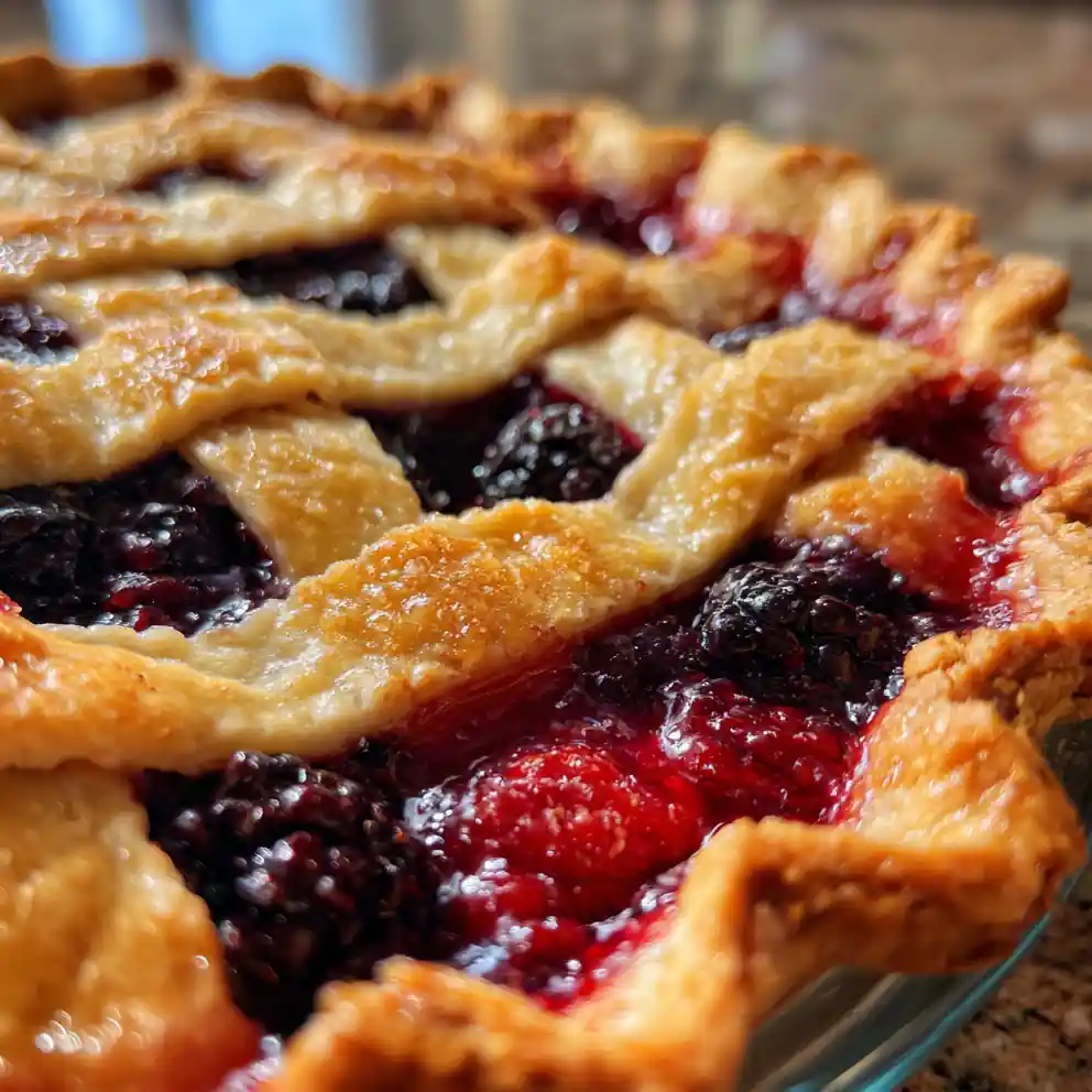 fruit pie recipe Lattice-Topped Fruit Pie With Berry Burst