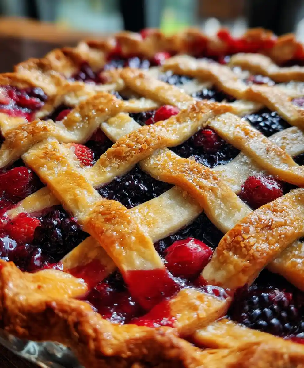 fruit pie recipe Lattice-Topped Fruit Pie With Berry Burst