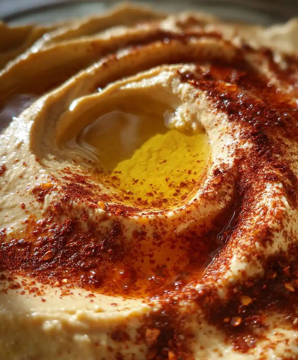 garlic hummus recipe Paprika-Red Garlic Hummus With Olive Oil Pool