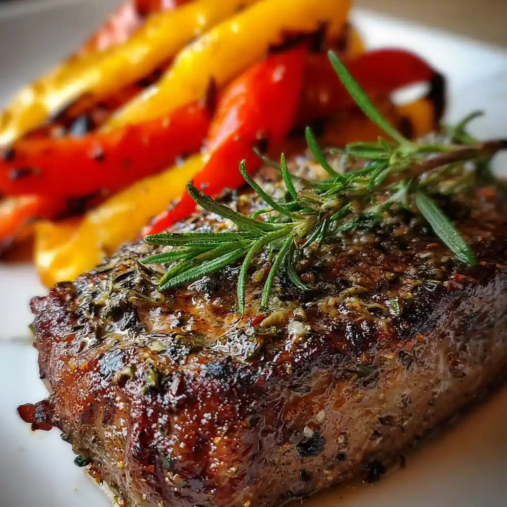 gordon ramsay steak recipe Herb-Crust Gordon Ramsay Steak With Charred Peppers