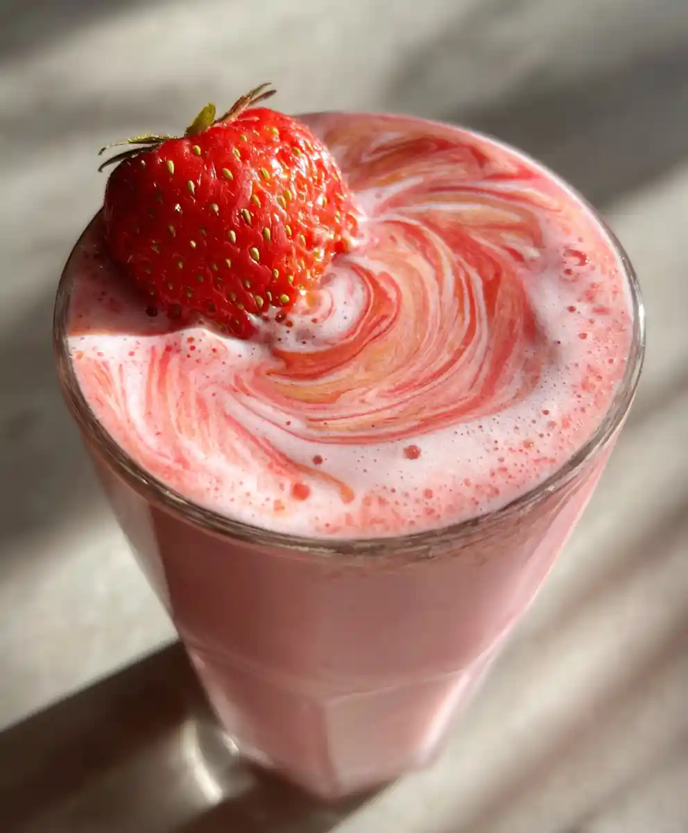 hailey bieber smoothie recipe with Strawberry Ripple Glow