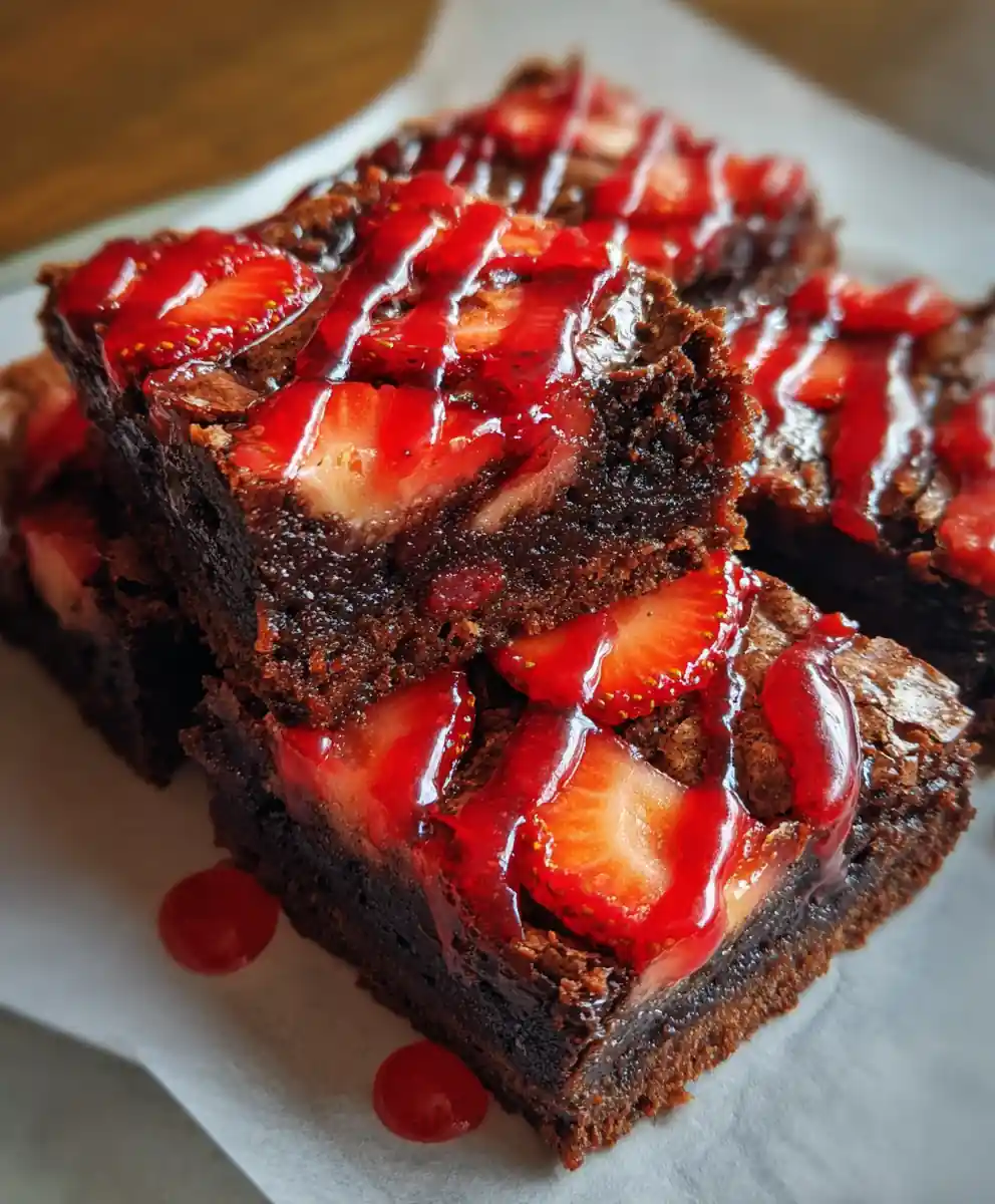 Homemade Brownie Recipe With Strawberry Stripe Drizzle 5 homemade brownie recipe With Strawberry Stripe Drizzle
