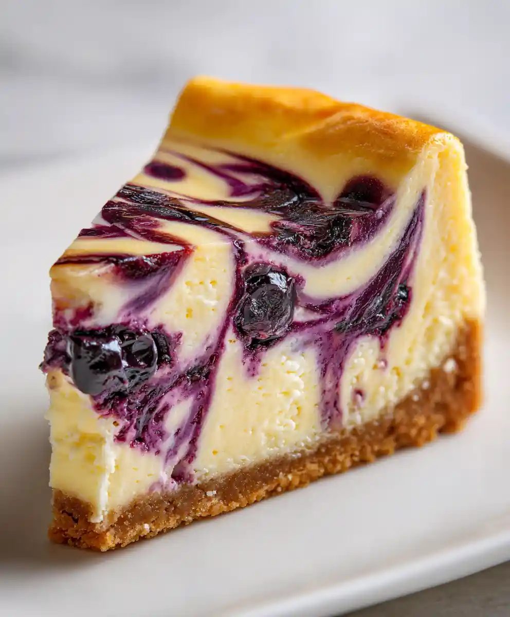 lemon cheesecake recipe With Blueberry Ribbon Swirl