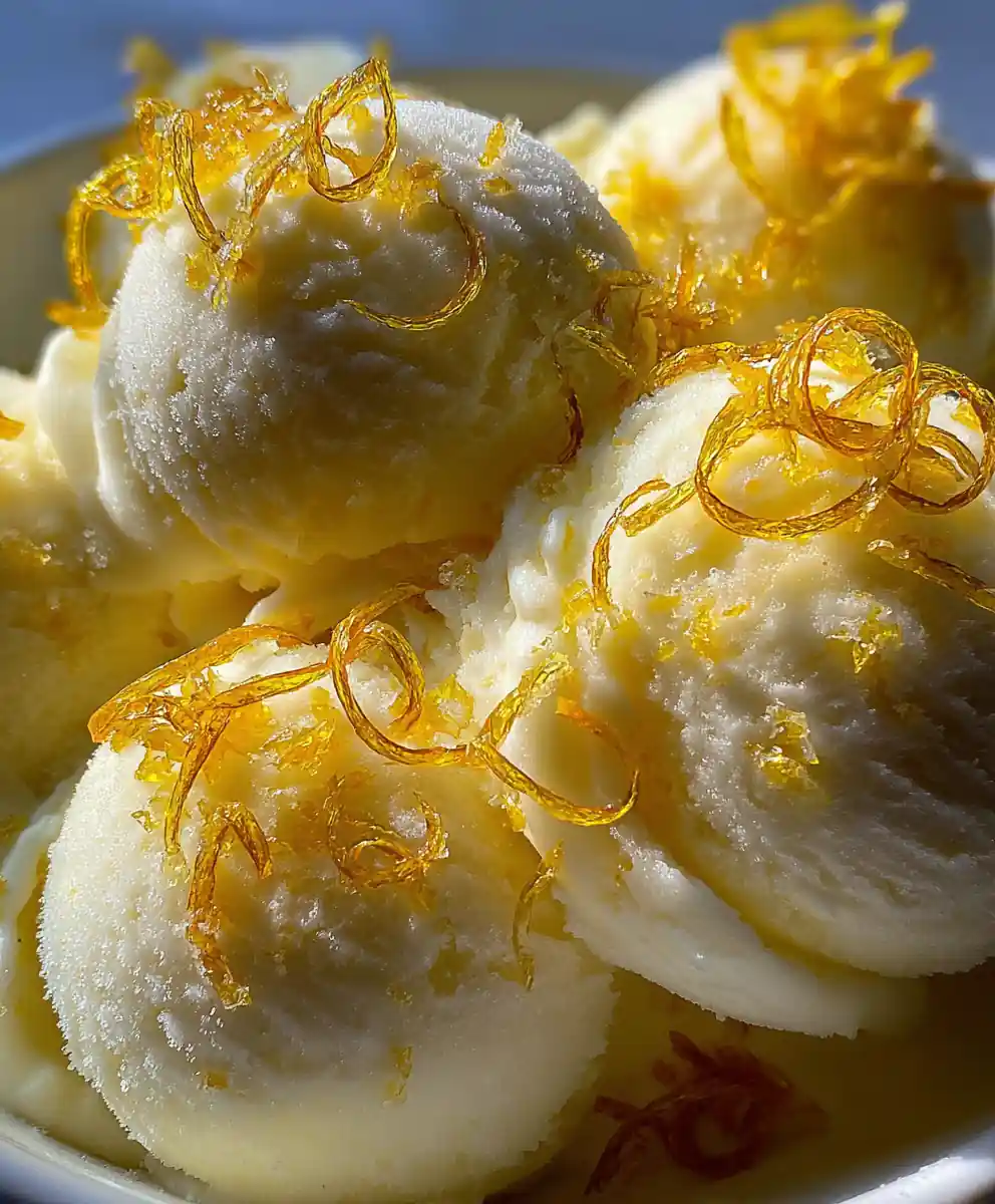 Lemon Sorbet Recipe With Candied Zest Spirals 5 lemon sorbet recipe with Candied Zest Spirals