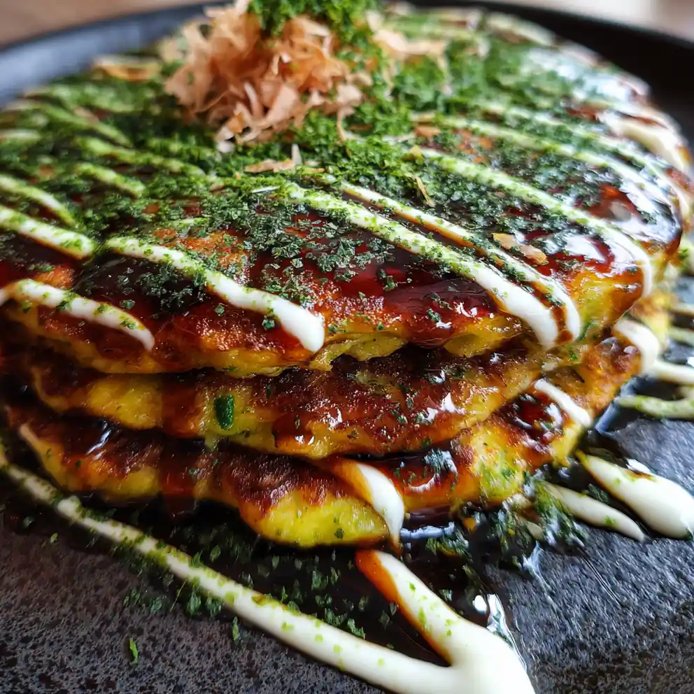 okonomiyaki recipe With Kewpie Zigzag and Aonori