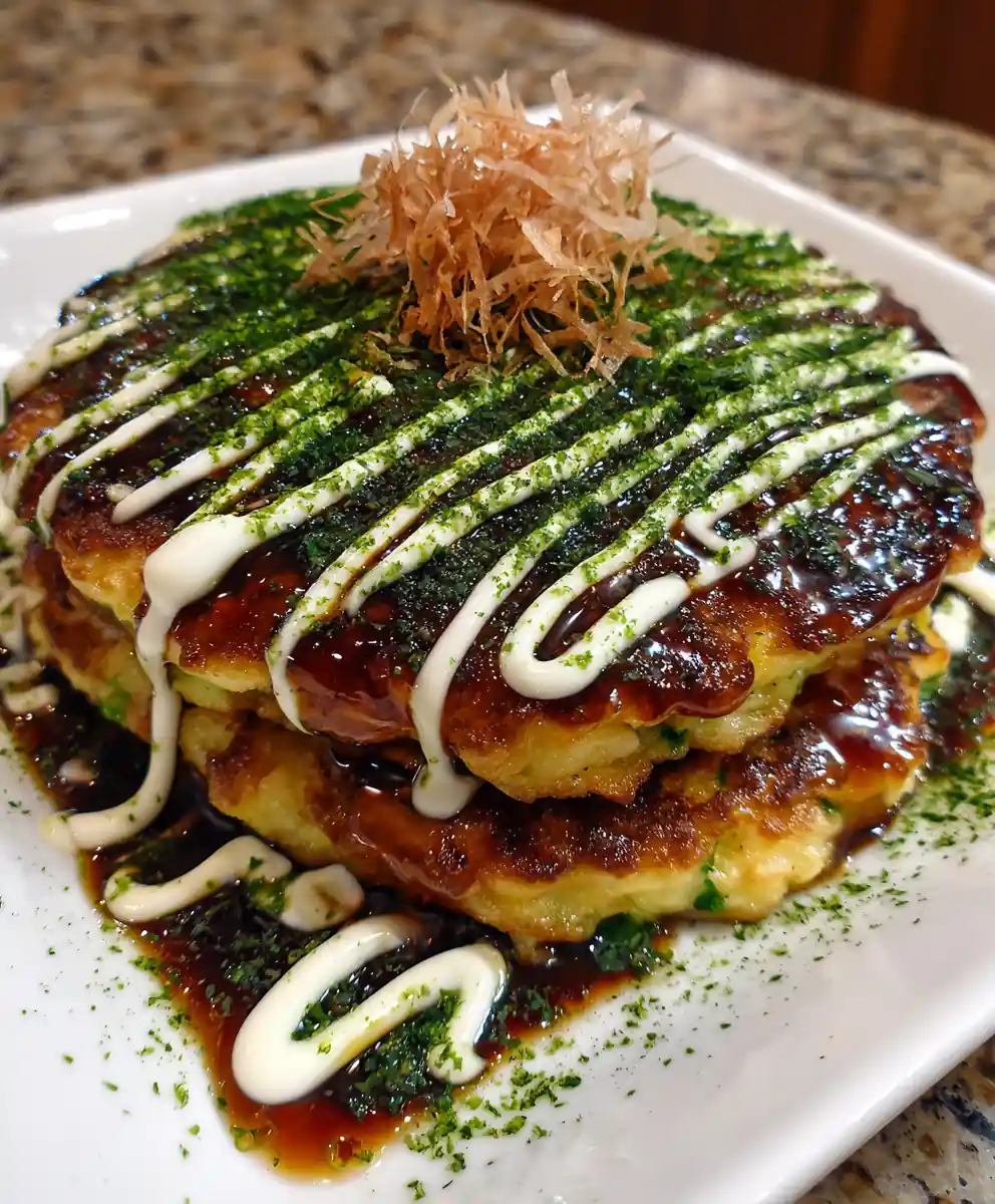 okonomiyaki recipe With Kewpie Zigzag and Aonori