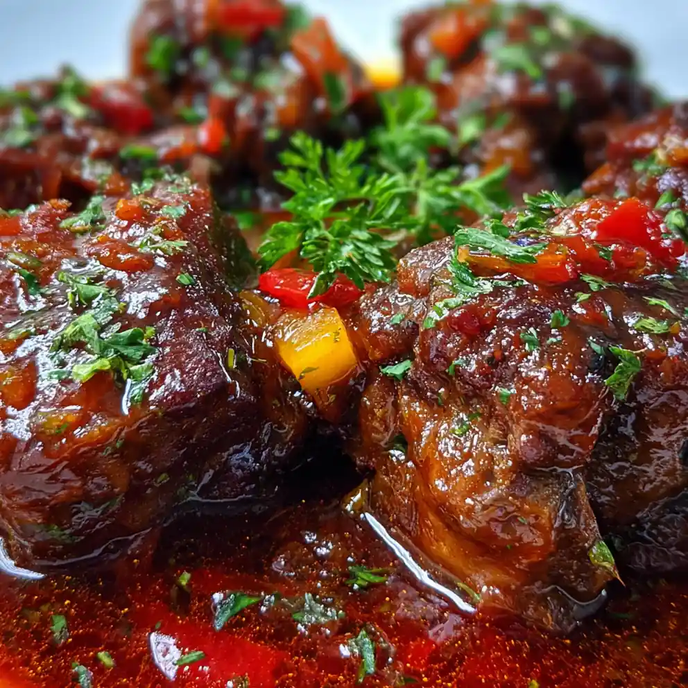 oxtail recipe In Deep Red Pepper Stew