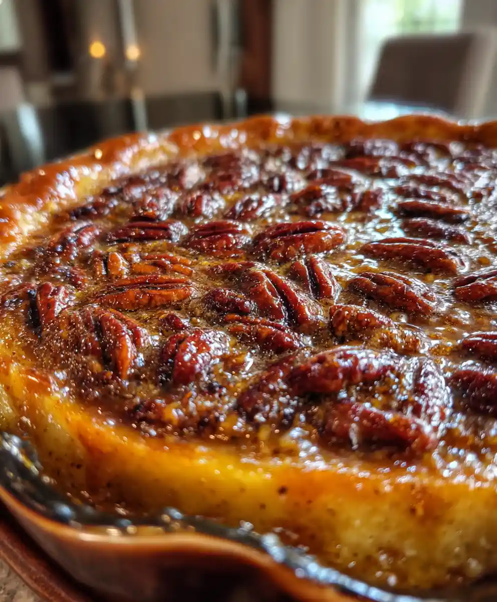 pecan pie dump cake recipe with Caramel Pecan Crust