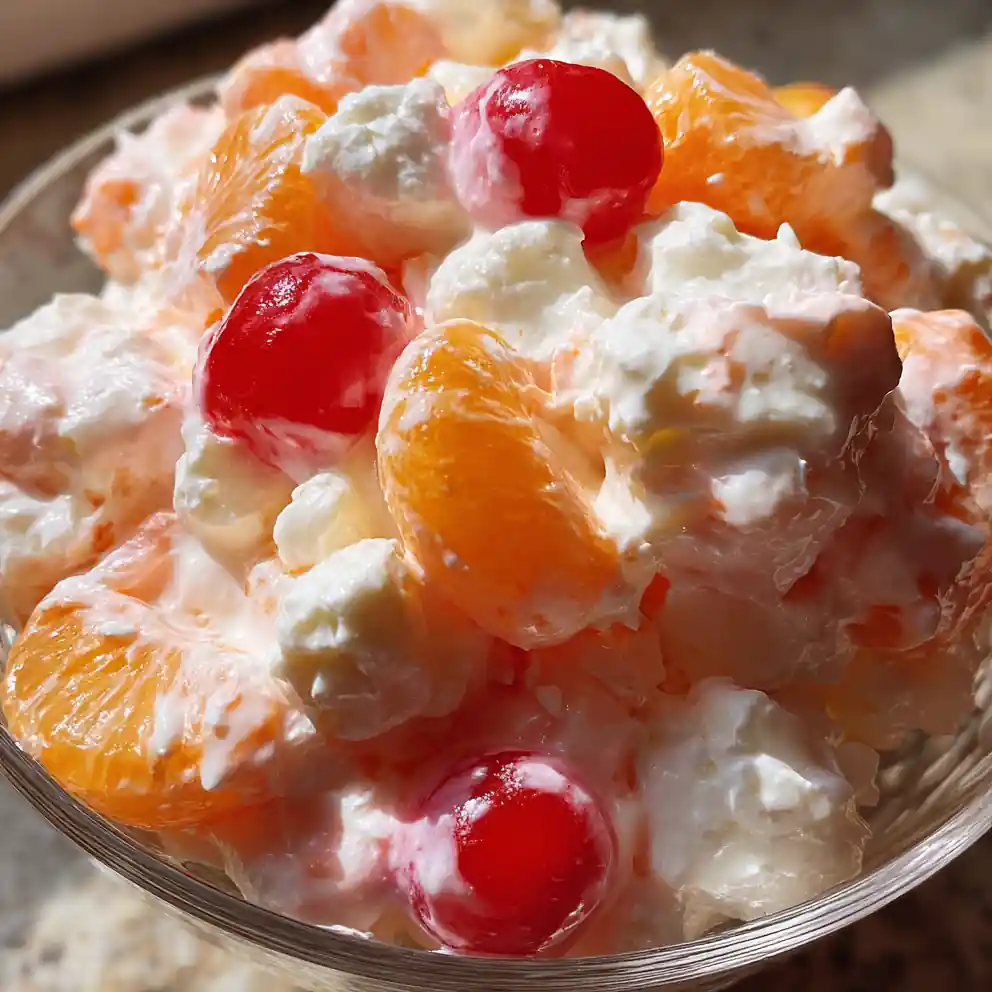 recipe for ambrosia salad with Tangerine and Cherry Glow