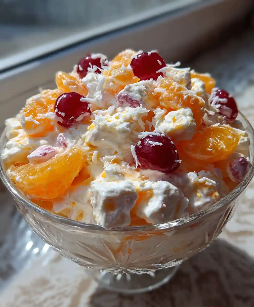 recipe for ambrosia salad with Tangerine and Cherry Glow