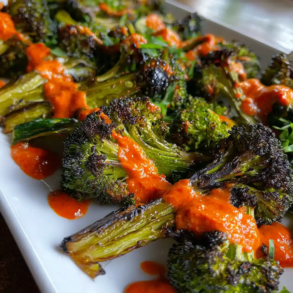 roasted broccoli recipe With Red Pepper Romesco Drizzle
