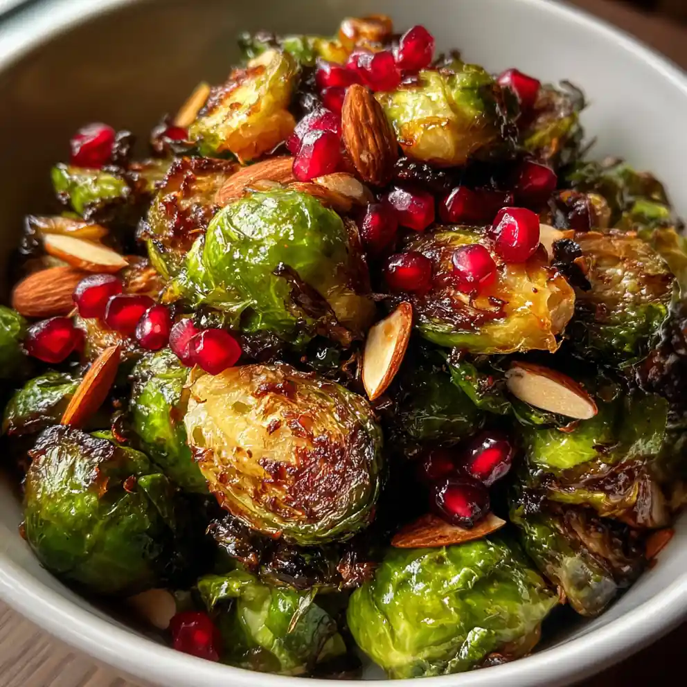 Roasted Brussel Sprouts Recipe With Pomegranate Glaze And Toasted Almonds 1761846314.1053782
