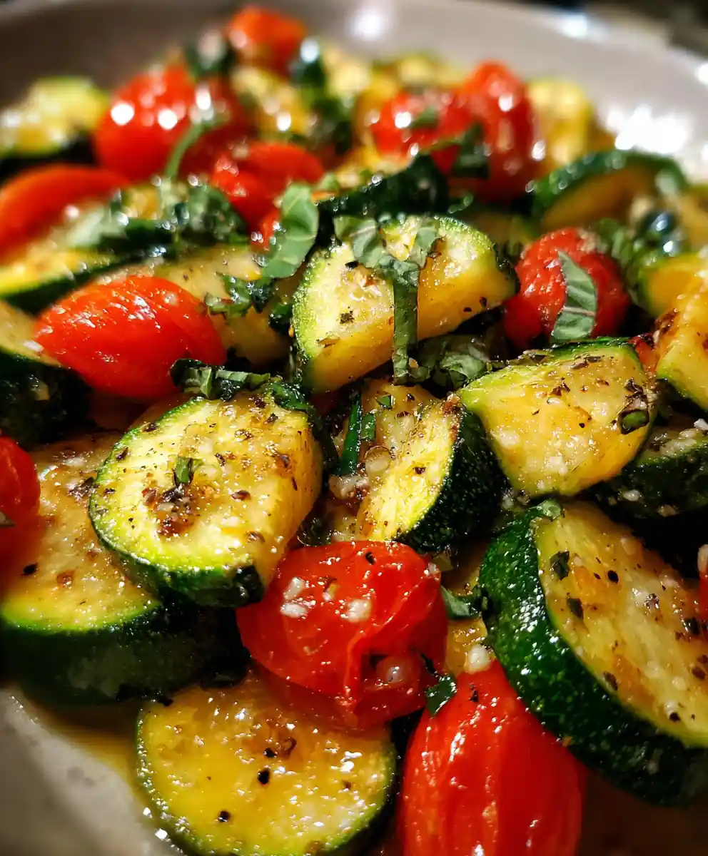 sauteed zucchini recipe Garlic-Seared Zucchini With Tomato Jewel Toss
