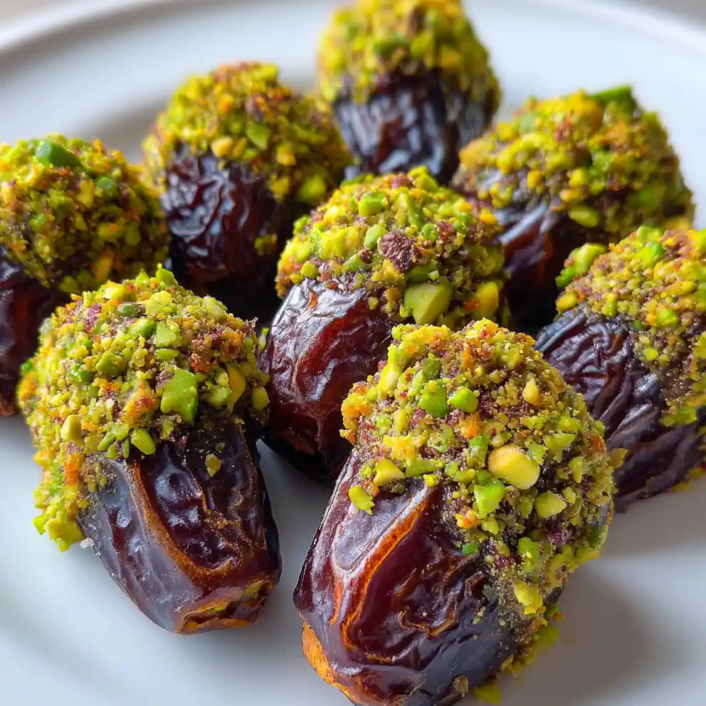 stuffed dates recipe with Pistachio Green and Orange Zest