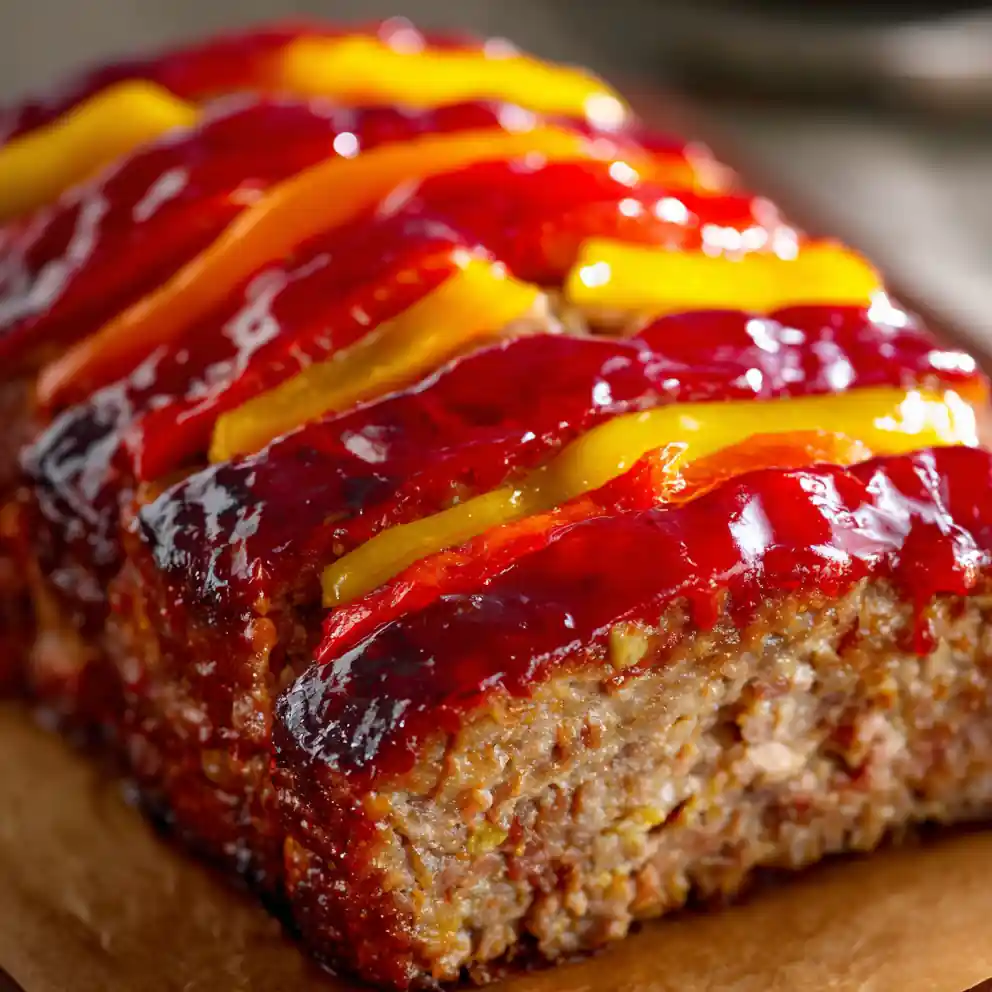 turkey meatloaf recipe easy Glazed Turkey Meatloaf Easy With Pepper Stripes