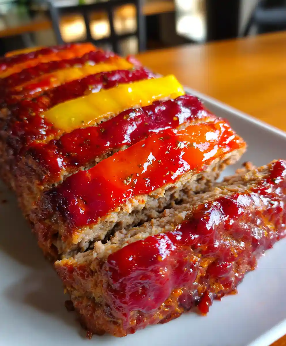 turkey meatloaf recipe easy Glazed Turkey Meatloaf Easy With Pepper Stripes