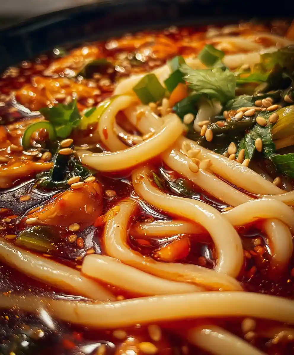Udon Noodle Recipe In Chili-Garlic Red Broth 5 udon noodle recipe In Chili-Garlic Red Broth