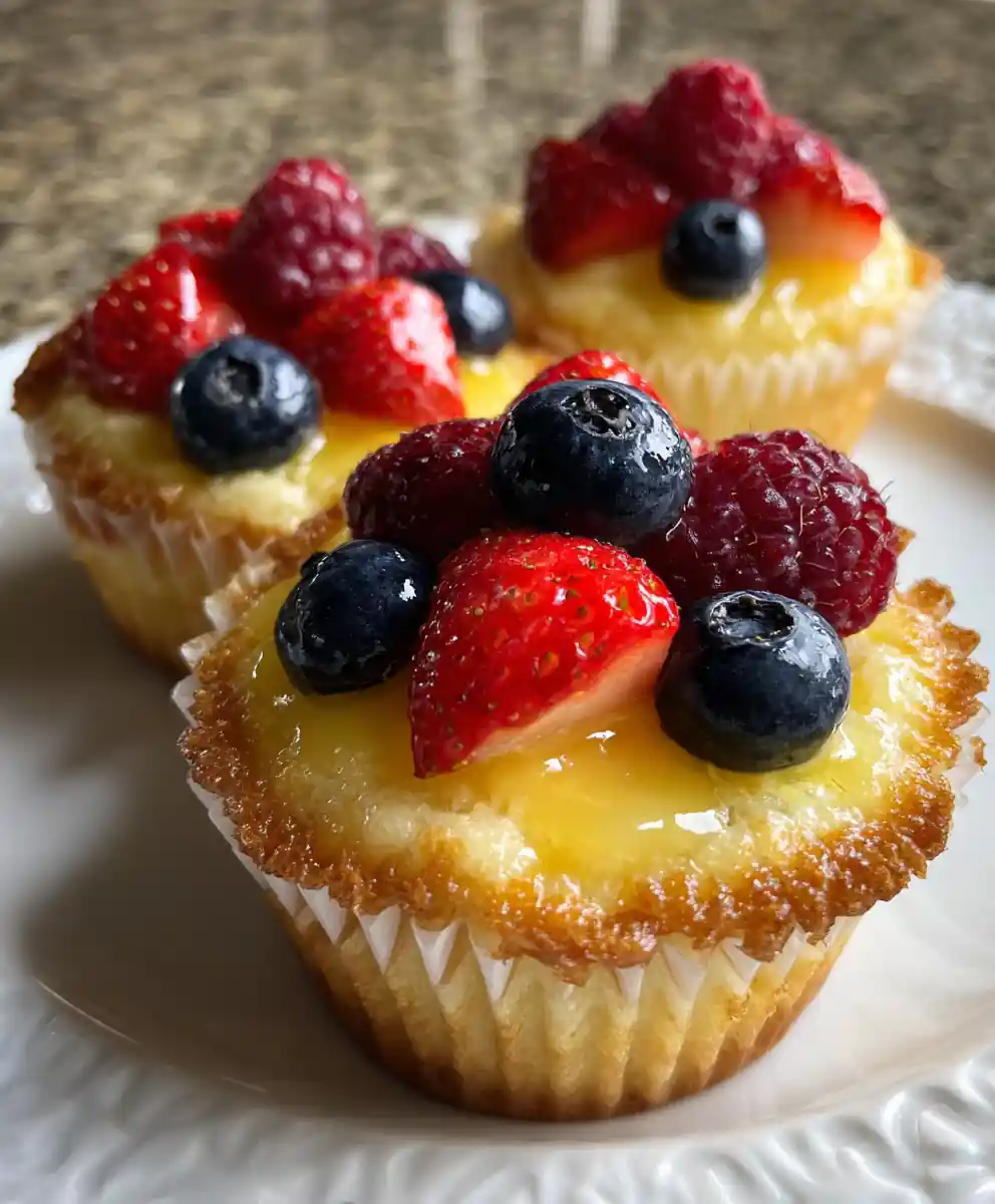 vegan cupcake recipe Lemon-Curd Vegan Cupcakes With Berry Crowns