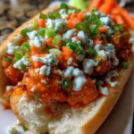Buffalo Chicken Recipe Carrot Celery Crunch With Blue Drizzle 1762640755.580689