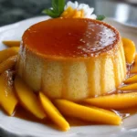 Flan Recipe Burnt Sugar Top With Mango Fans 1762471670.3694632