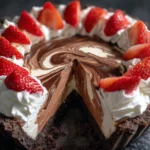 French Silk Pie Recipe Dark Swirl With Strawberry Fan 1762497567.6182845