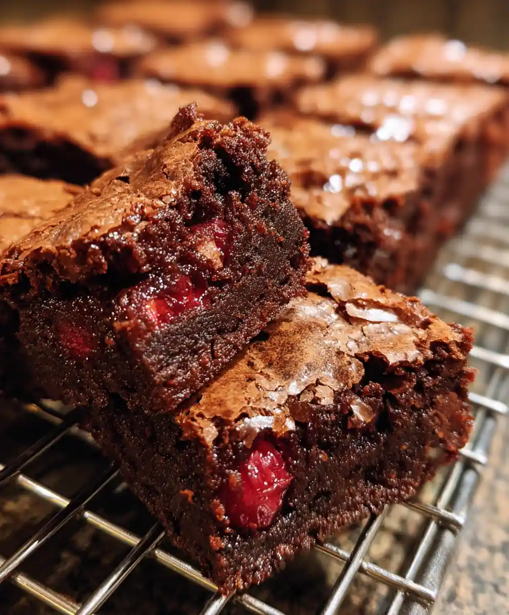 Homemade Brownies Recipe Glossy Crackle With Cherry Streaks 5 homemade brownies recipe Glossy Crackle With Cherry Streaks