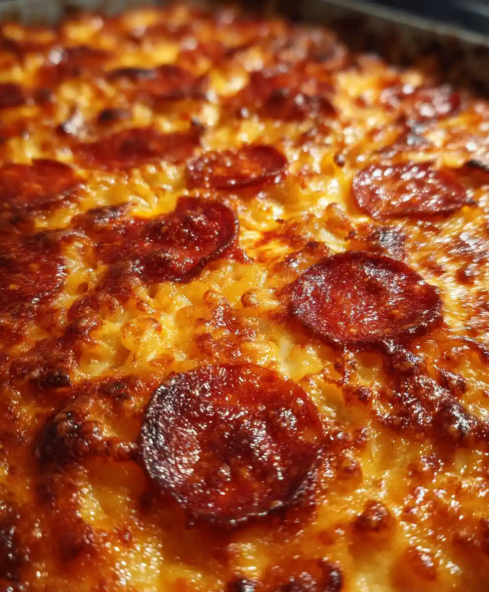 pizza casserole recipe Marinara Layer With Mozzarella Bubbles