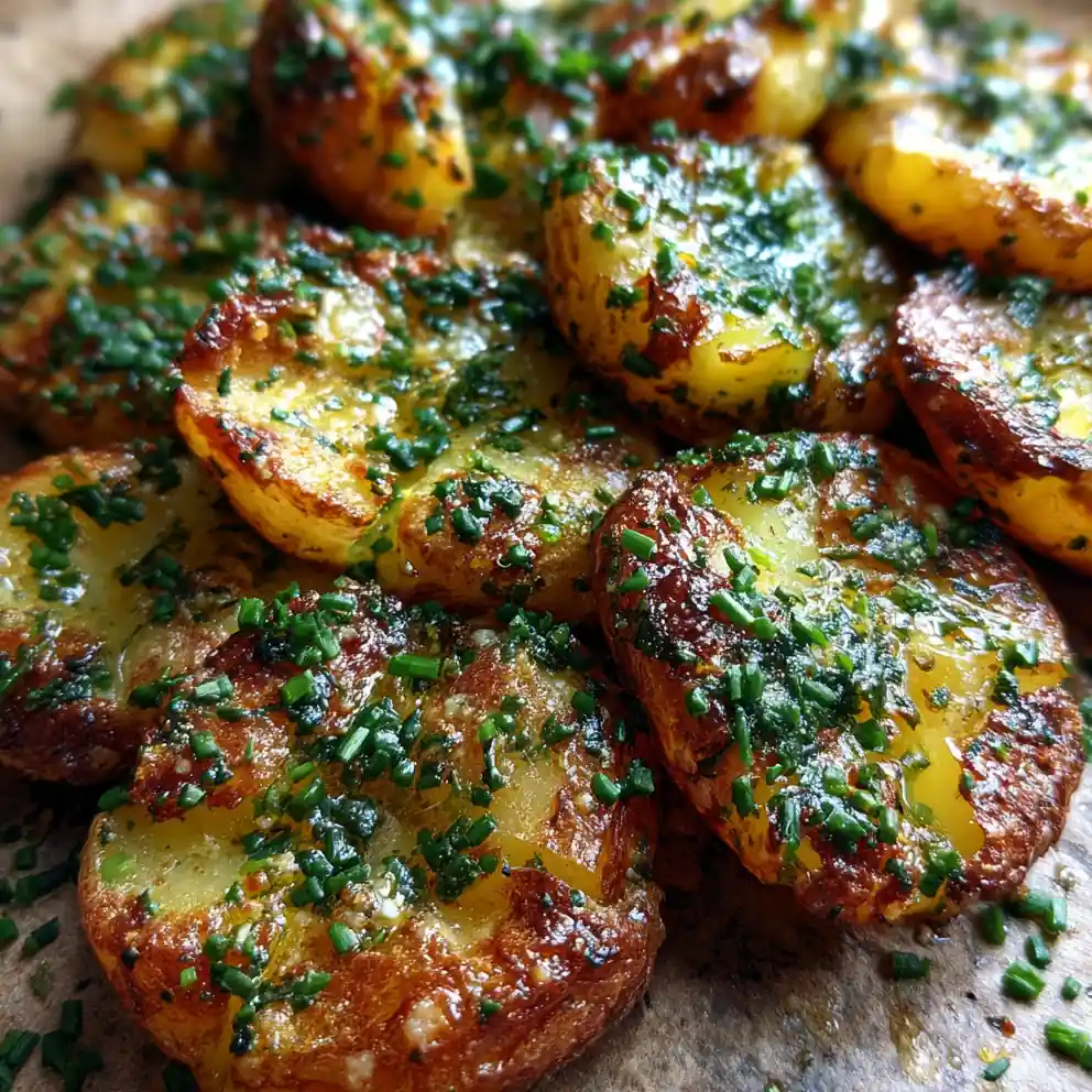 smashed potatoes recipe Garlic Butter Smash With Chive Confetti
