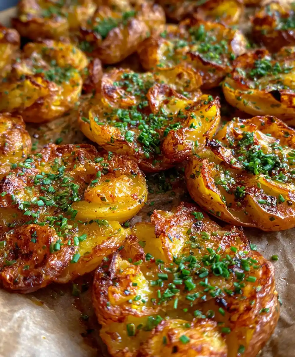 smashed potatoes recipe Garlic Butter Smash With Chive Confetti