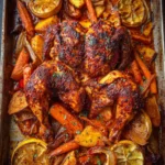 Spatchcock Chicken Recipe Paprika Citrus Sheet With Carrots 1762501655.6420023