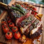 Tomahawk Steak Recipe Herb Crust With Blistered Tomatoes 1762642329.139674
