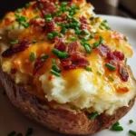 Twice Baked Potatoes Recipe Cheddar Chive Crowns With Baconless Bits 1762587121.8057337