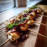 Antipasto Skewers With Marinated Tortellini Mozzarella Roasted Red Pepper Basil Drizzle 1767821168.4934628