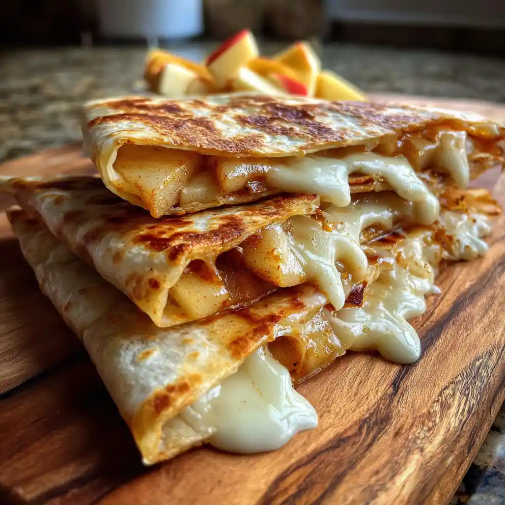 Apple Cinnamon Quesadillas With Cardamom Cream Drizzle 4 Apple Cinnamon Quesadillas with Cardamom Cream Drizzle