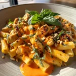 Baked Chicken Mozzarella Pasta With Roasted Red Pepper Cream Swirl 1767798793.3244843