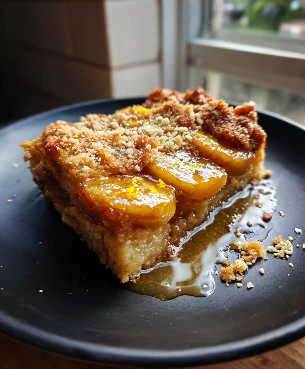 Banana Foster Cobbler With Cardamom Orange Glaze And Toasted Almond Coconut Crumble 5 Banana Foster Cobbler with Cardamom Orange Glaze and Toasted Almond Coconut Crumble