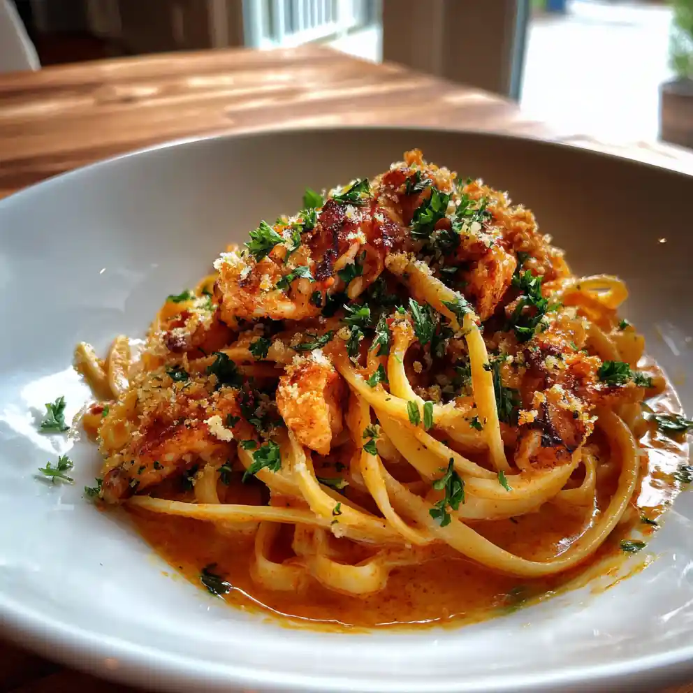 Cajun Chicken Linguine With Roasted Red Pepper Cream Swirl 4 Cajun Chicken Linguine with Roasted Red Pepper Cream Swirl