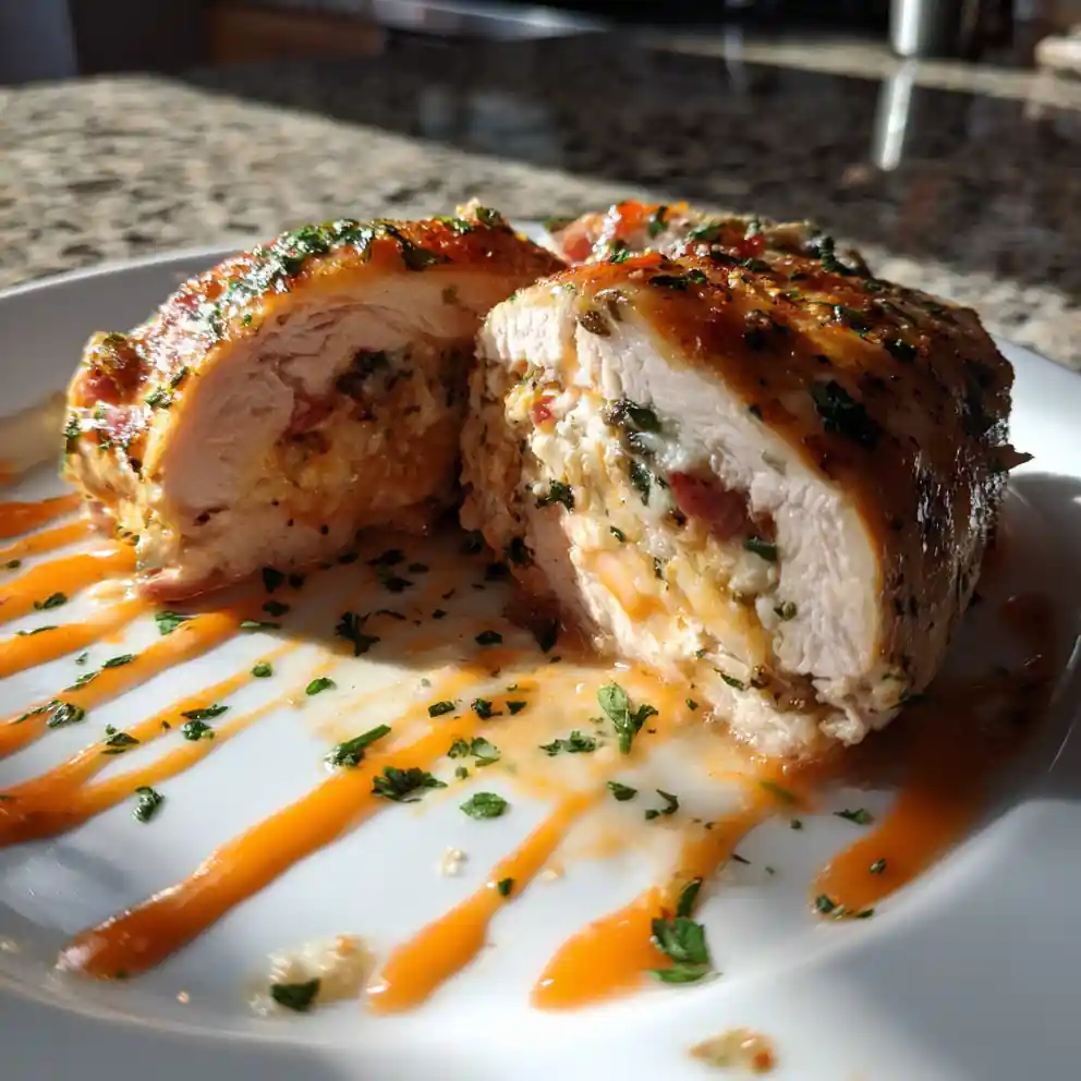 Cheesy Garlic Butter Mushroom Stuffed Chicken With Sun Dried Tomato Cream Swirl 4 Cheesy Garlic Butter Mushroom Stuffed Chicken with Sun Dried Tomato Cream Swirl